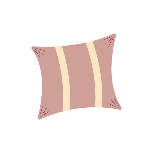 Měkký načechraný purpurový polštář. Plochá vektorová ilustrace. Koncept spánku a odpočinku  - Vektor, obrázek