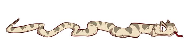 Colorful vector illustrationof a cartoon venomous rattle snake - Vector, Image