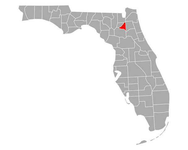 Map of Bradford in Florida - Vector, Image