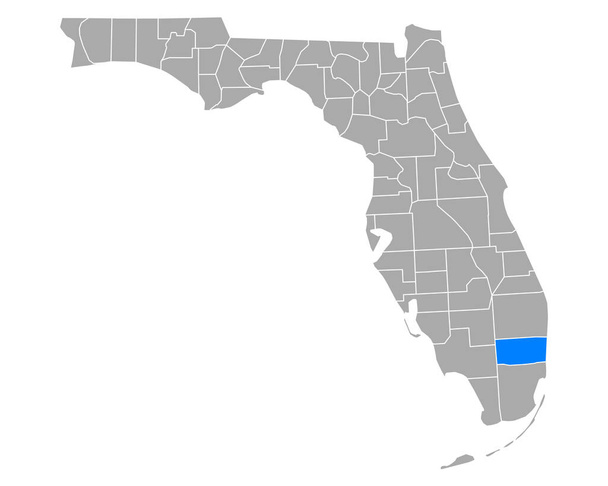 Mapa Browardu na Floridě - Vektor, obrázek