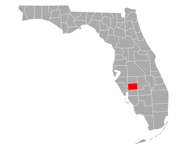 Χάρτης του DeSoto στη Φλόριντα - Διάνυσμα, εικόνα