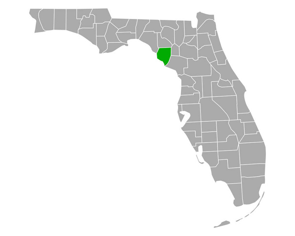 Karte von Dixie in Florida - Vektor, Bild