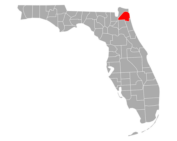 Florida 'daki Duval Haritası - Vektör, Görsel