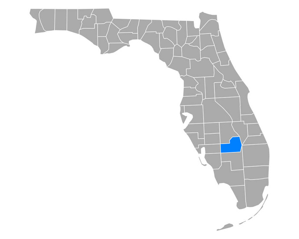 Mapa de Glades en Florida
 - Vector, imagen