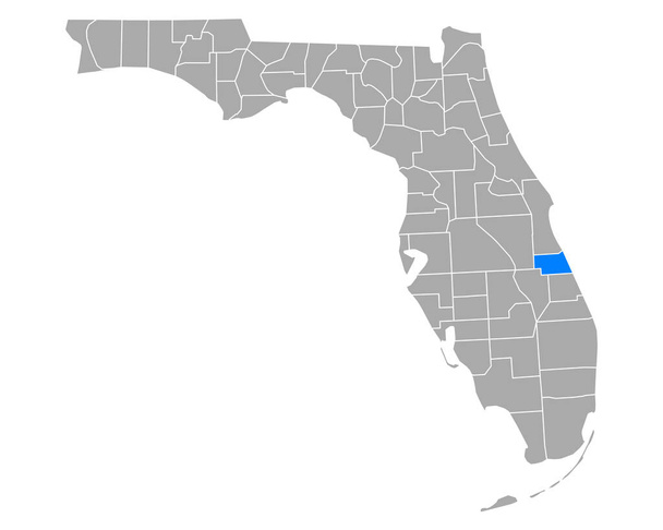 Carte de Indian River en Floride
 - Vecteur, image