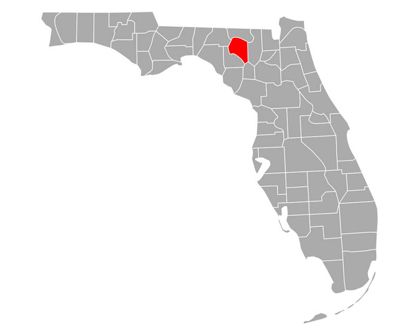 Mapa Suwannee na Floridě - Vektor, obrázek