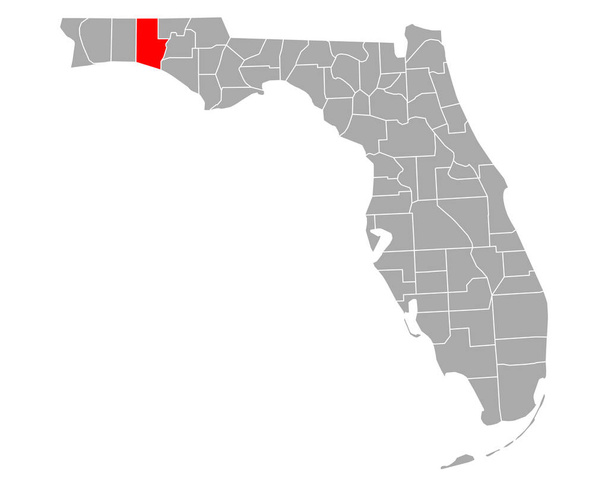 Mapa Waltonu na Floridě - Vektor, obrázek