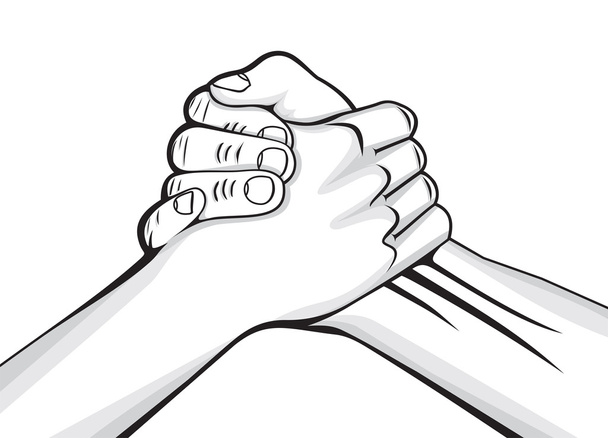 handshake two male hands - ベクター画像