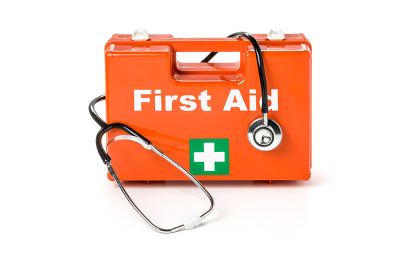 First aid kit with stethoscope - Photo, Image