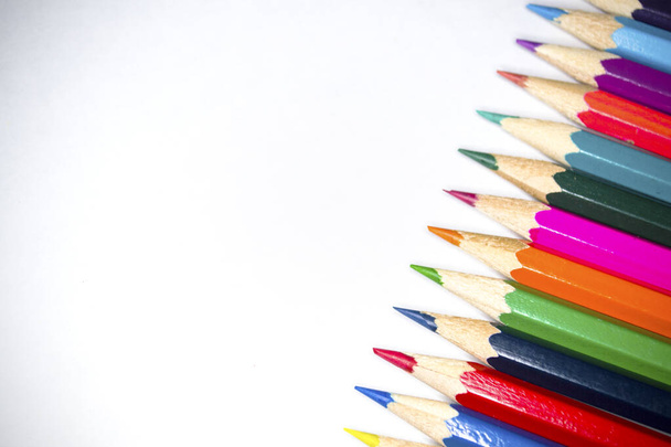 Colored pencils on a white background - Фото, зображення