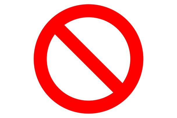 Isoliertes rotes Nicht Erlaubtes Schild, Verbotsschild oder Stoppschild Abbildung isoliert auf weißem Hintergrund - Foto, Bild