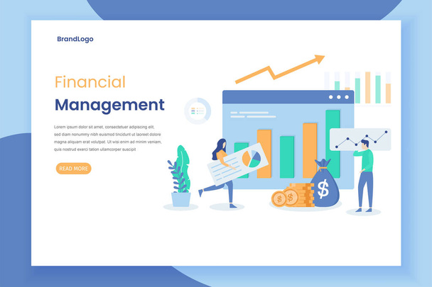 Modern flat design concept of Financial management. This design can be used for websites, landing pages, UI, mobile applications, posters, banners - Vector, Image