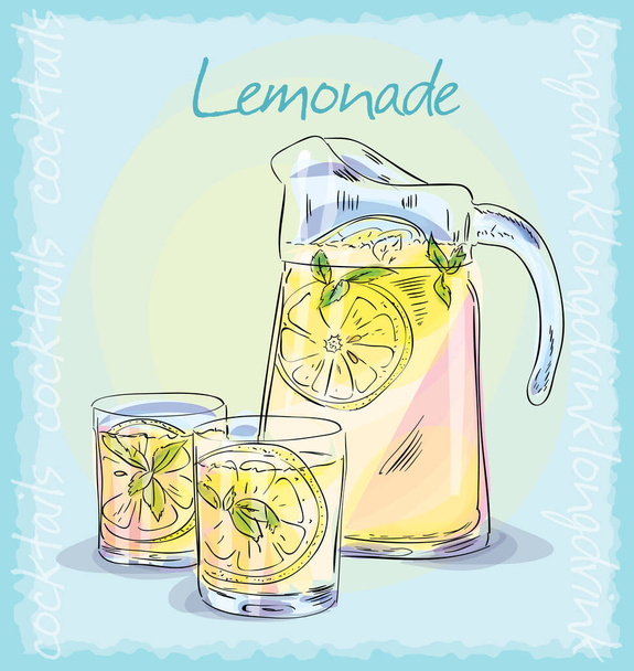 vector sketch illustration with  lemonade - Vektori, kuva