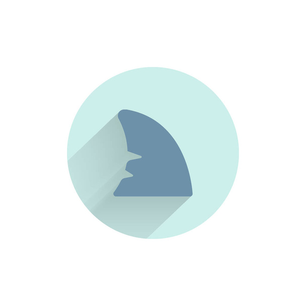 акула тонка барвиста плоска іконка з довгою тінь. іконка плоскої акули
 - Вектор, зображення