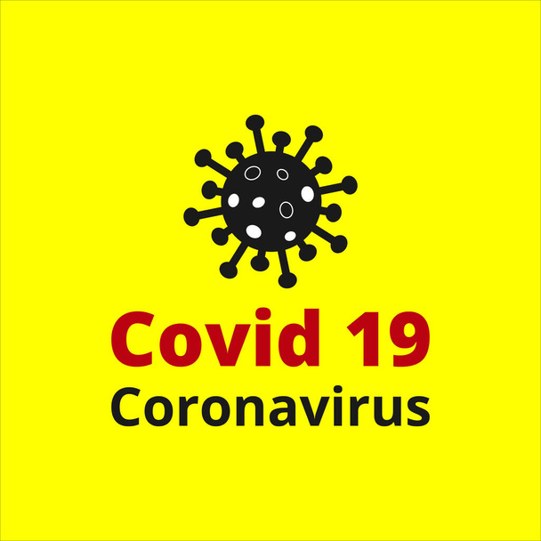 Covid 19 Coronavirus na żółtym tle. Powieść Coronavirus Covid 19 NCoV - Wektor - Wektor, obraz