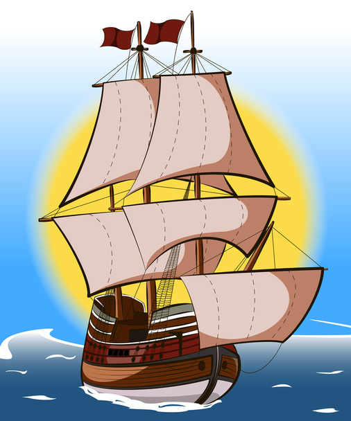zeilboot - Vector, afbeelding