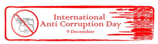 Ontwerp banner internationale anti-corruptie dag, 9 December, poster anti corruptie illustratie voor het afdrukken - Vector, afbeelding