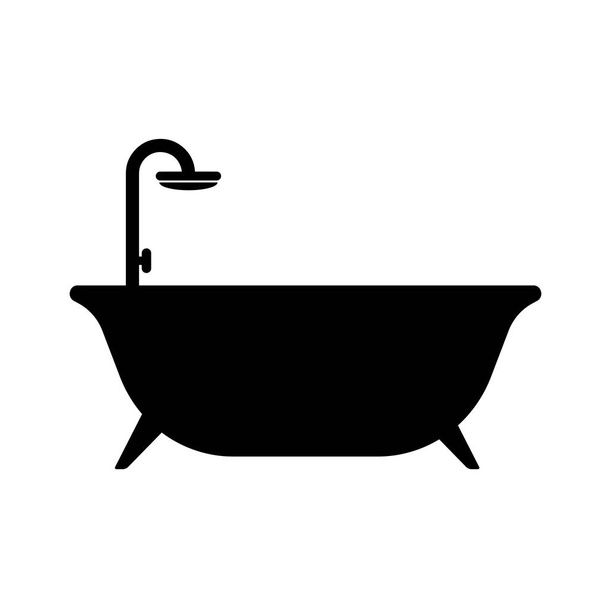 bath icon on white background - Vector, Image