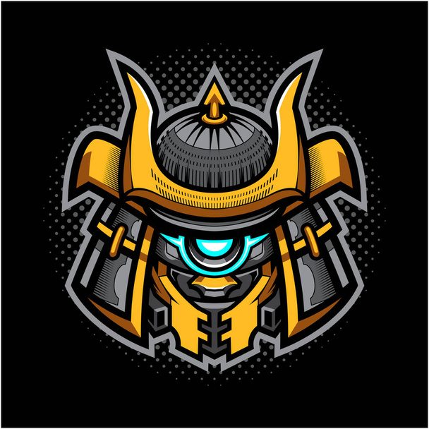 Shogun robot cabeza mascota logo
 - Vector, Imagen
