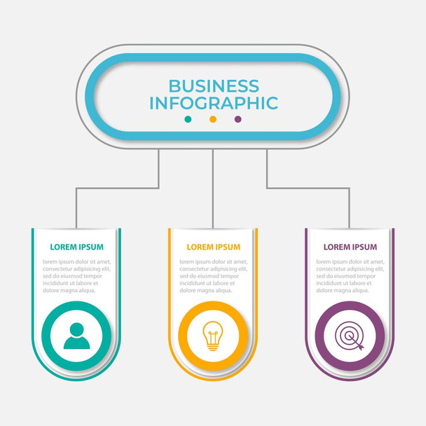 Presentatie business infographic template met 3 opties. Vectorillustratie. - Vector, afbeelding