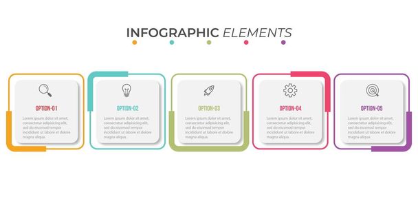 Prezentační obchodní infografická šablona s 5 možnostmi - Vektor, obrázek