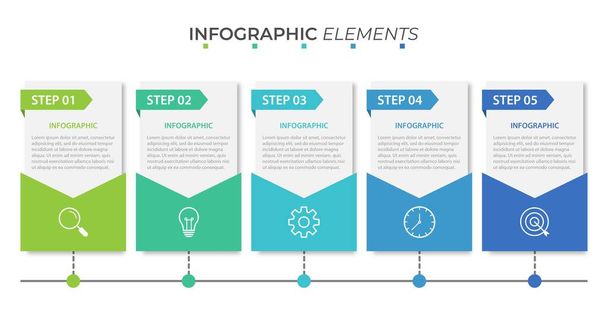 Παρουσίαση επιχειρηματικό infographic πρότυπο με 5 επιλογές - Διάνυσμα, εικόνα