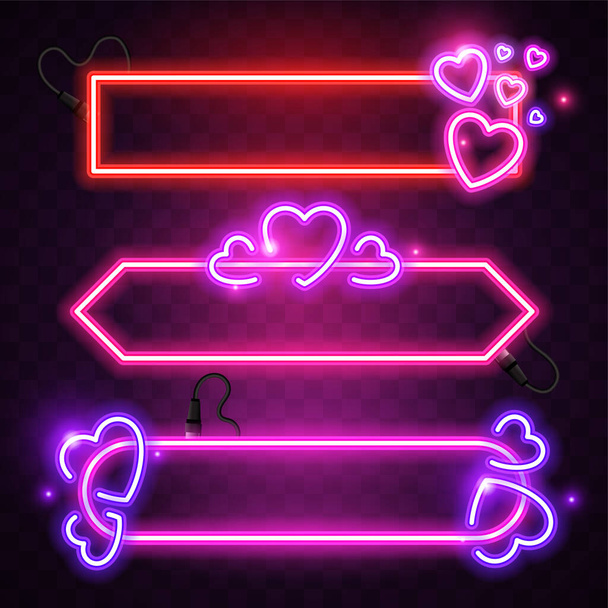 Vetor de design de banner de néon abstrato com tema de amor
. - Foto, Imagem