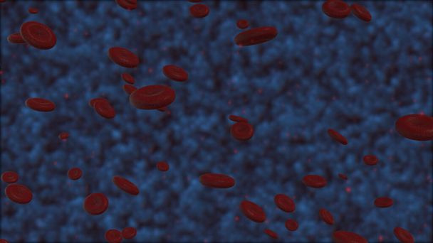 Orvosi háttér. Vörös vérsejtek csoportja. 3D renderelés - Fotó, kép