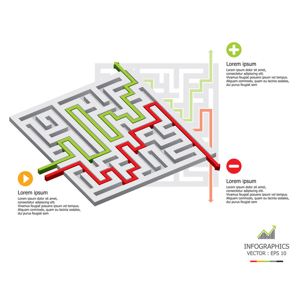 Maze Infographic Business Design Template - Vector, Image
