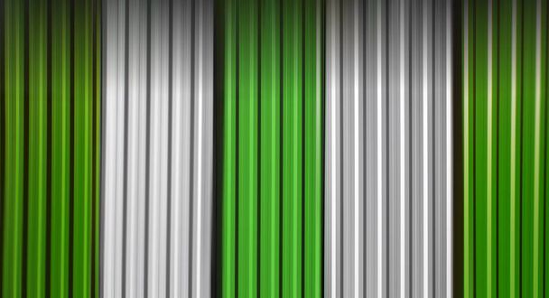 grafisch behang poster wit groene strepen unfocused achtergrond foto van metalen industriële oppervlak - Foto, afbeelding
