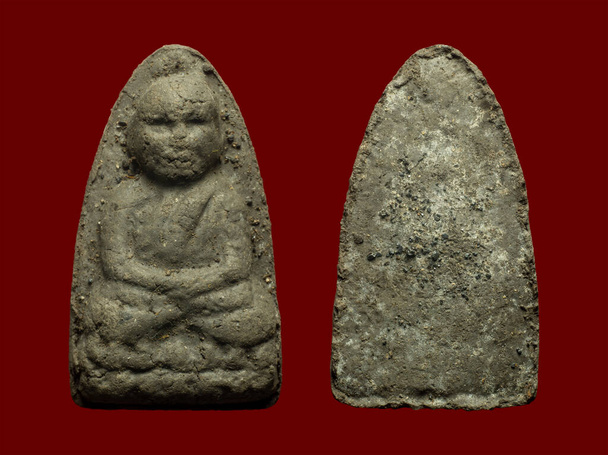 Luang Pu Thuat, amulet od Wat Chang Hai. Prowincja Pattani, Południowa Tajlandia. - Zdjęcie, obraz