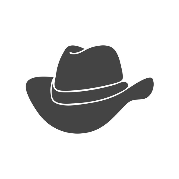 Cowboyhut-Vektorsymbol auf weißem, isoliertem Hintergrund. Ebenen zur einfachen Bearbeitung von Illustrationen gruppiert. Für Ihr Design. - Vektor, Bild