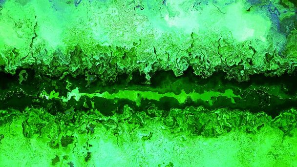 Абстрактные творческие образы, воображающие футуристическую космическую жизнь и живой пейзаж в оттенках зеленого с сильным текстурированным эффектом и вариациями формы и дизайна
 - Фото, изображение