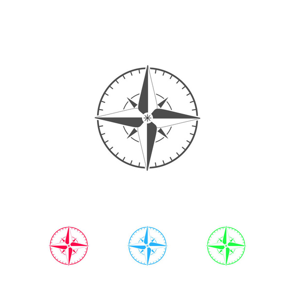 Compass icon flat. Color pictogram on white background. Vector illustration symbol and bonus icons - Vector, Image