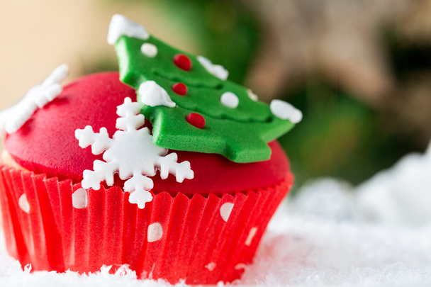 Close up of Christmas cupcake - Foto, Imagem