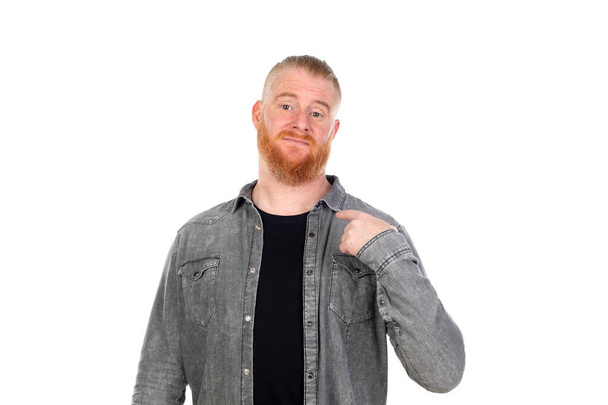 Redhead man isolated on a white background - Photo, image