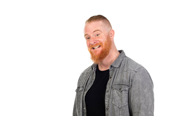 Redhead man isolated on a white background - Zdjęcie, obraz
