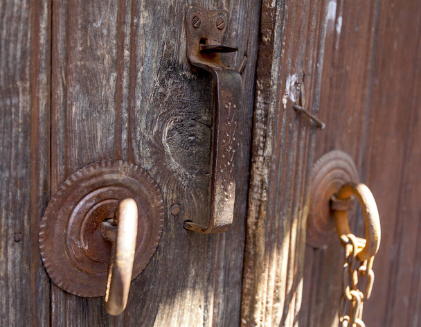  old door lock, assos ancient city, Behramkale, Turkey. - Photo, Image
