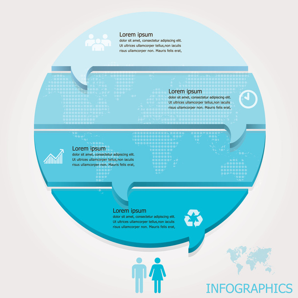 Modern Circle Speech Bubble Infographics Design Template - Vetor, Imagem