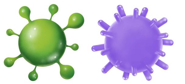 Coronavirus covid-19 aislado, diseño de caracteres de virus sobre fondo blanco, concepto de prevención y protección de infecciones de virus, ilustración 3d
 - Foto, Imagen