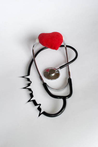 Stethoscope with red heart - Photo, Image
