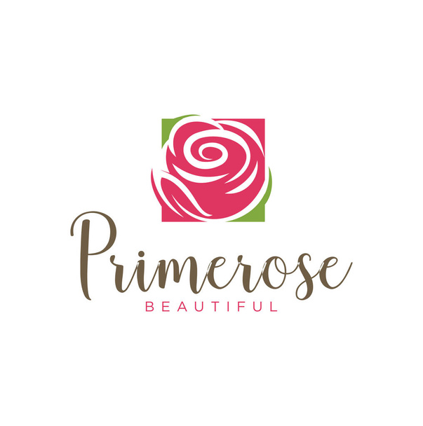 Rose beautiful for salon spa fashion logo design inspiration. Rose Logo . Red rose logo . Rose flower plant logo . Bulgarian Rose Logo Design - Vector, Image