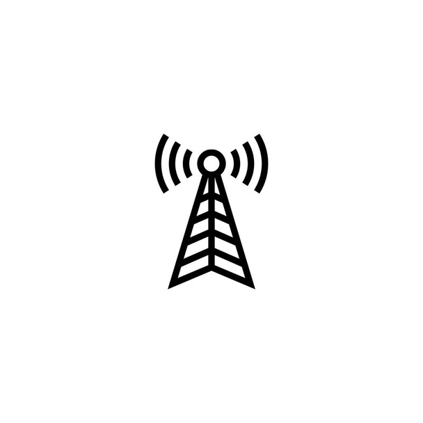 broadcast, transmitter antenna icon design vector illustration in black flat design on white background - Vector, Image