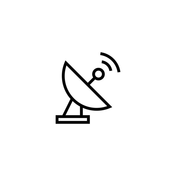 Antennen- oder Satelliten-Icon-Design-Illustration in Umrissen-Design auf weißem Hintergrund - Vektor, Bild