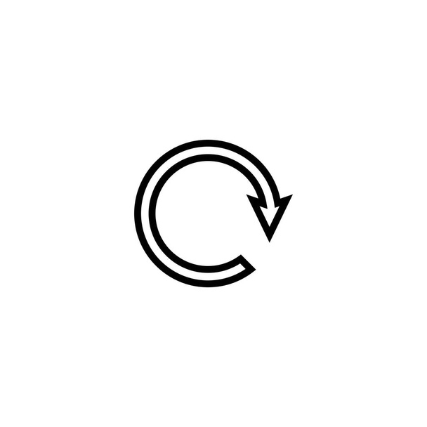 Icono de rotación vector, Repetir o recargar símbolo icono ilustración en el diseño de estilo de contorno sobre fondo blanco
 - Vector, imagen