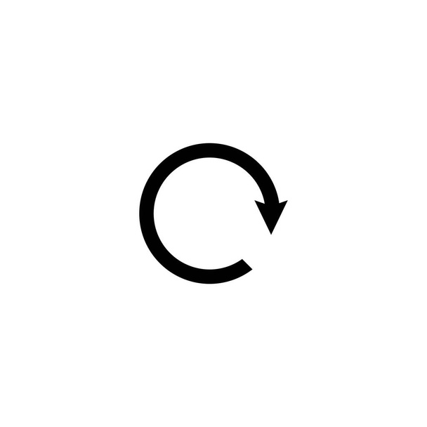 Icono de rotación vector, Repetir o recargar símbolo icono ilustración en negro plano diseño sobre fondo blanco
 - Vector, imagen