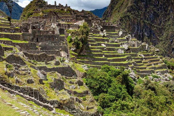 Machu Picchu şehrinin kalıntıları. 2019-11-28 Peru. - Fotoğraf, Görsel