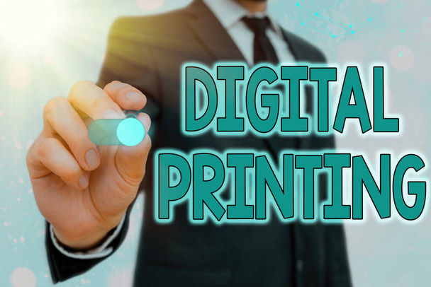 Szövegírás Digitális nyomtatás. Üzleti koncepció a digitális alapú képekhez közvetlenül a különböző médiumok számára. - Fotó, kép