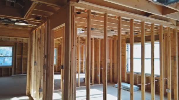 Amerikaanse residentiële frame huis in aanbouw huis in van interieur residentiële - Video