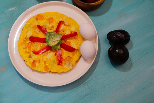 Omelet with bell pepper for a diet. - Photo, Image